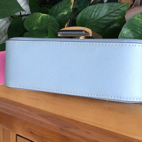 NWT Kate Spade Katy Textured Leather Flap Chain Crossbody in Ocean Beach $258 - Picture 9 of 10